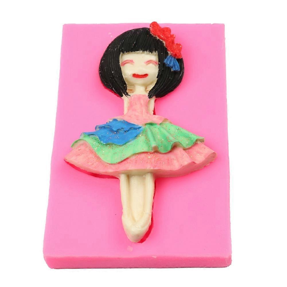 Silicone Cake Mold Ballet Dancing Girl Design 3D Pudding Baking Mold for Desserts and Soap Making Tool