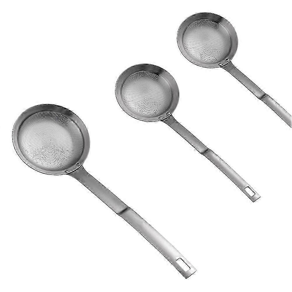 Stainless Steel Fine Mesh Colander Sieve with Long Handle for Kitchen, Cooking, Baking