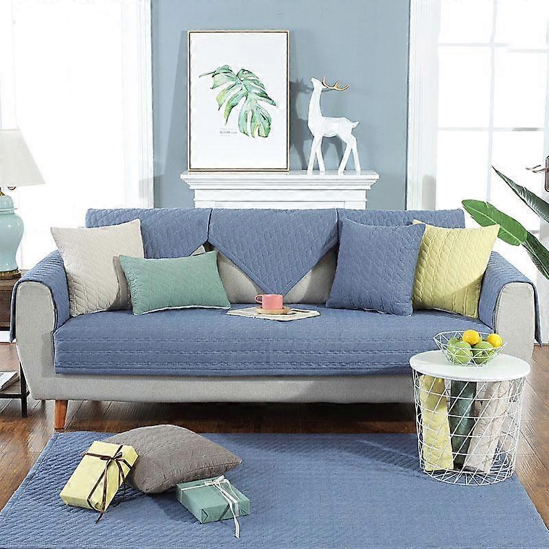 Scandinavian Style Solid Colour Striped Cotton Sofa Cushion All-season Universal Non-slip Window Cushion Sofa Cover Sitting Cushion Sofa Towel