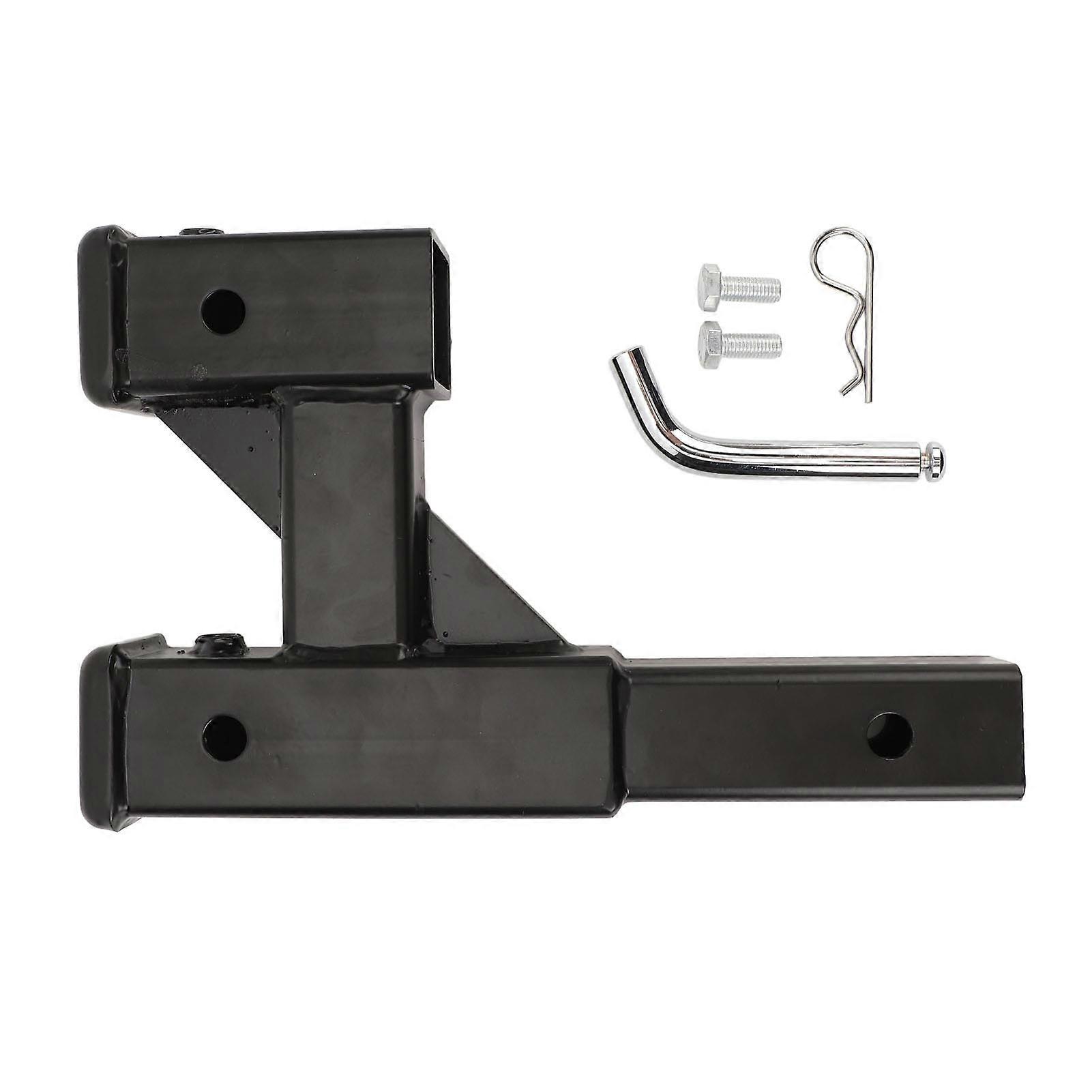 9.65" Steel Trailer Hitch Receiver Extension Adapter Black for Car SUV Pickup Truck RV with 2" Tow Port