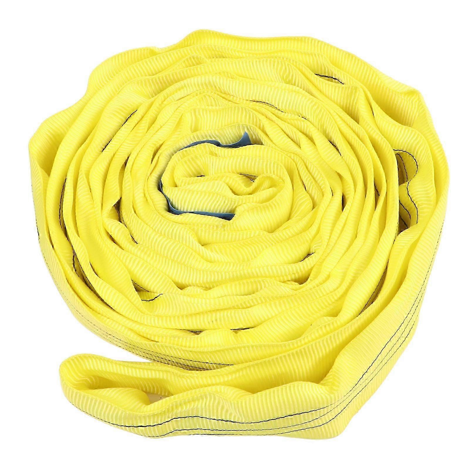 3T 3Meter Crane Lifting Rope Strong Double Eye Buckle Polyester Flexible Rigging Lifting Strap for Ship Ports Yellow