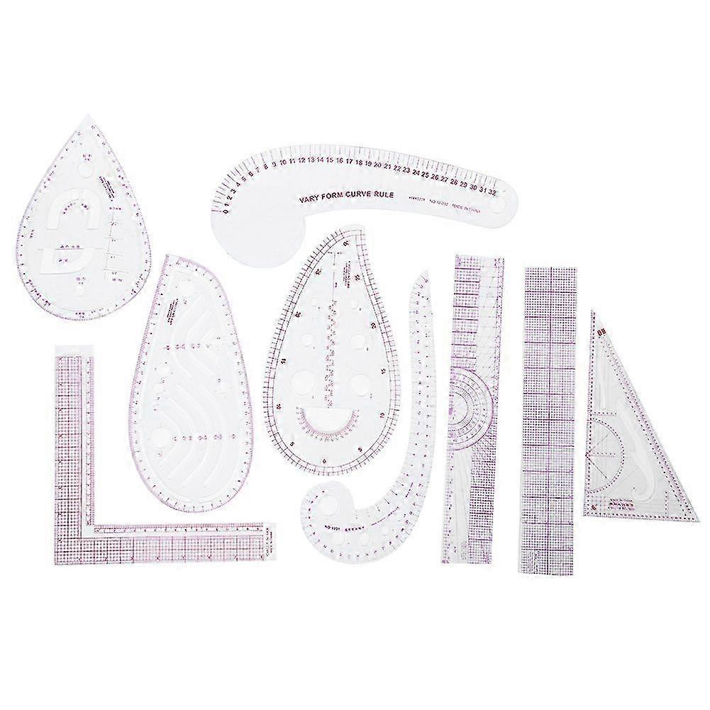 9Pcs/Set Sewing Ruler Set Multifunctional Curve Stick Tailor Measuring Accessories