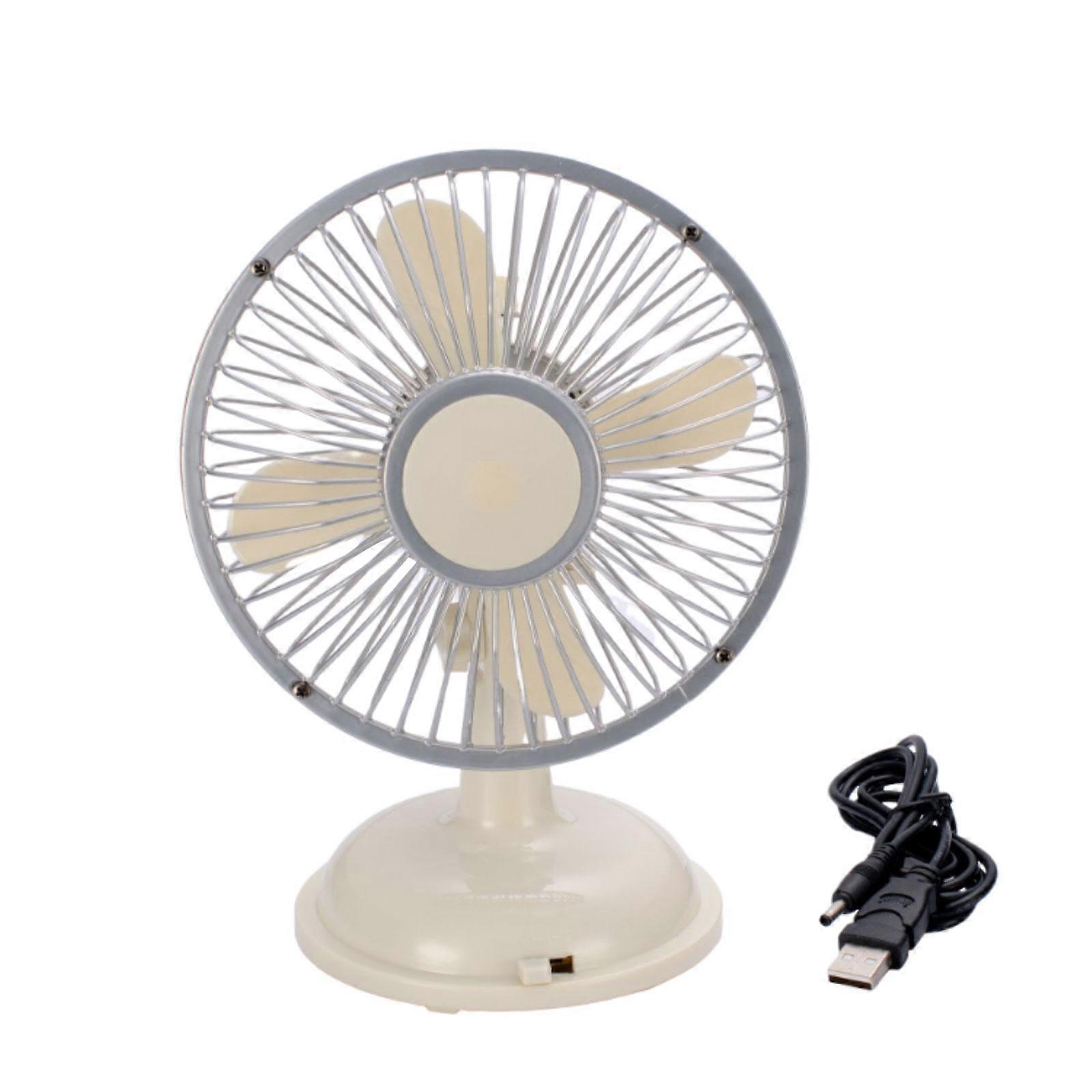 Mini Desk Fan Shaking Head Fans 2 Speeds Indoor Quiet Compact Small Cooling Fan