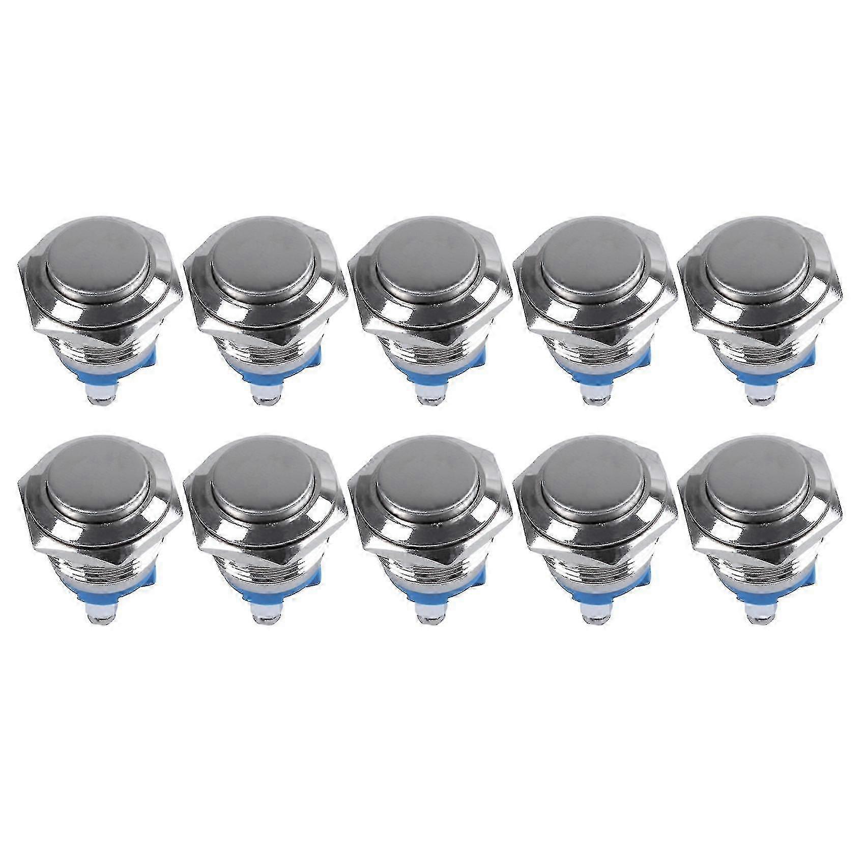 10x High Round High Round Momentary Metal Push Button Switch 16mm