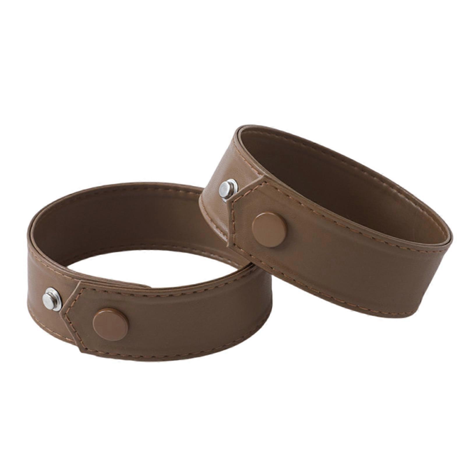 2lots Brassard en cuir souple Bracelet de durabilité confortable Bracelet de mode pour les femmes modernes Marron clair