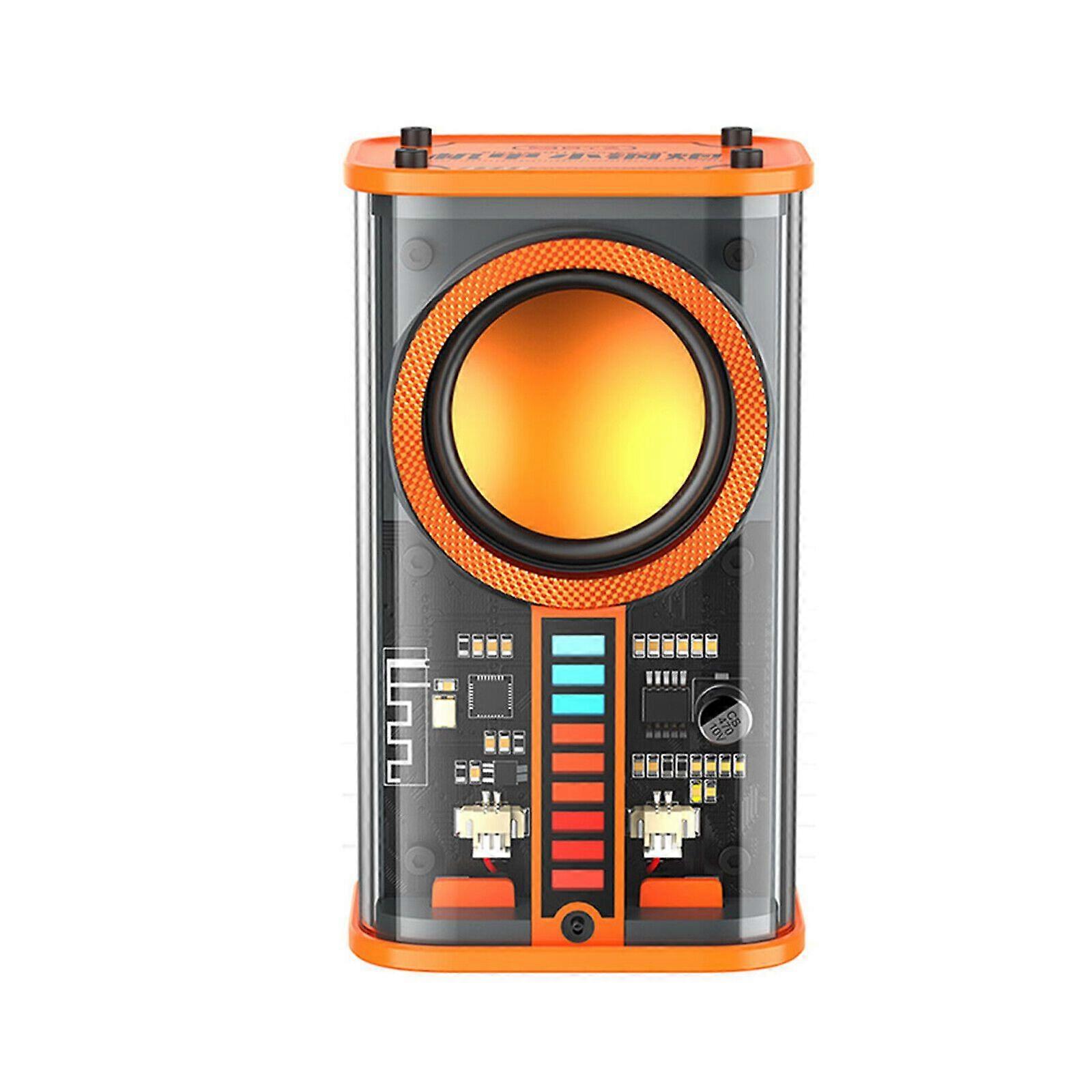 New,Wireless Bluetooth 5.0 Speaker Bass Portable Speaker Transparent Mecha Mini