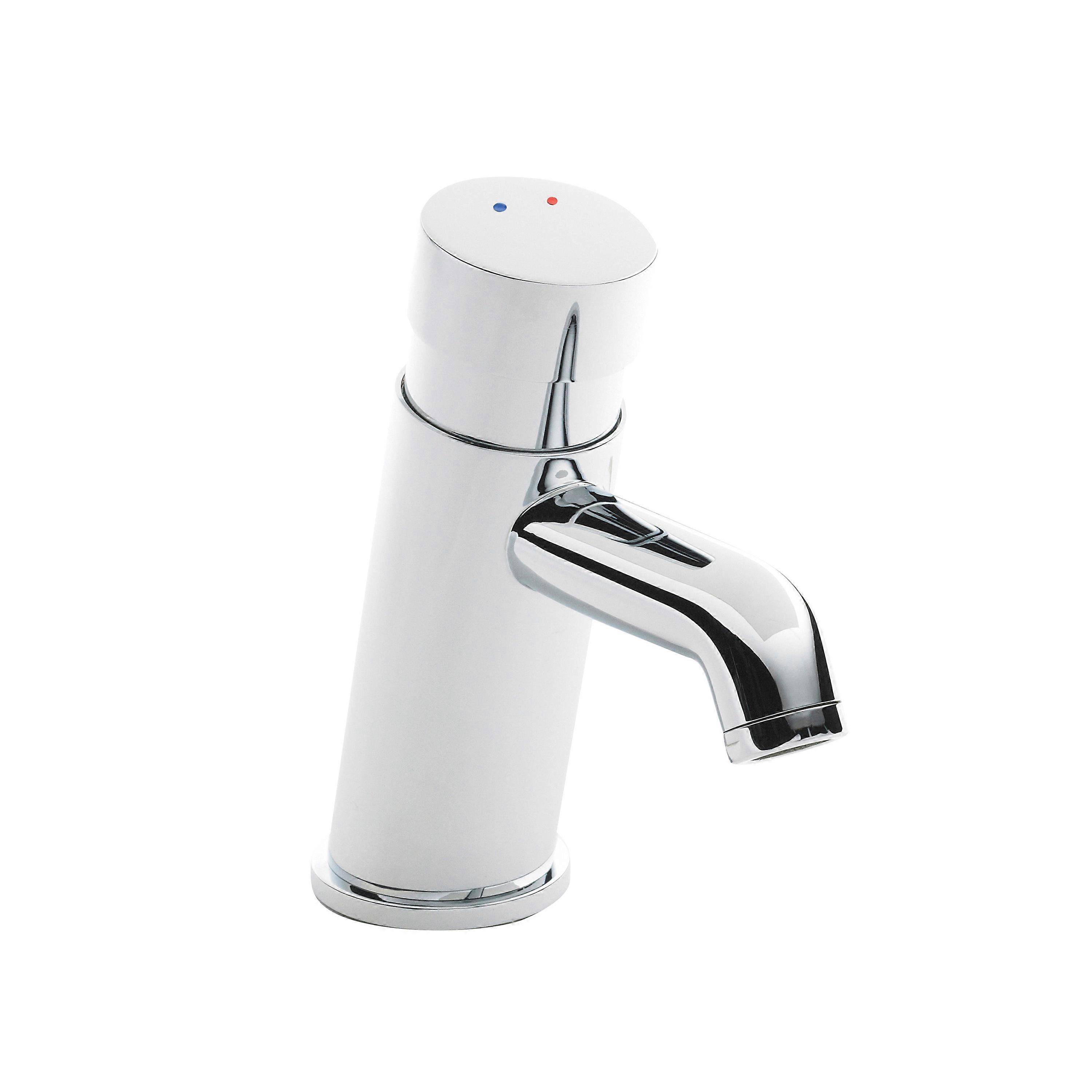 Push Button Mono Basin Tap - Chrome Faucet