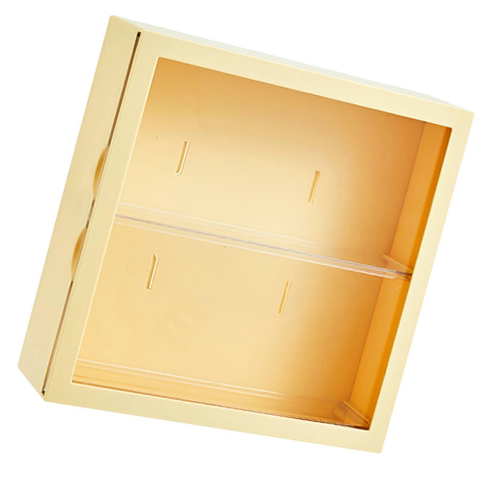 Wall Mounted Showcase Blind Box Figures Display Case Handicraft Storage Display Rack Dust Proof Doll Toy Storage Box Creamy Yellow 