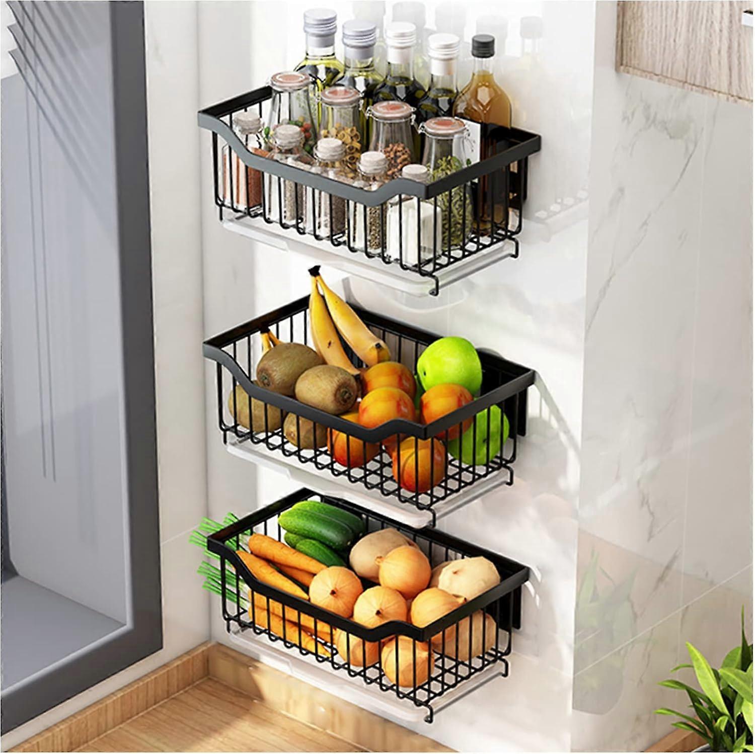 Kitchen rack-30CM three-pack fruit and vegetable basket