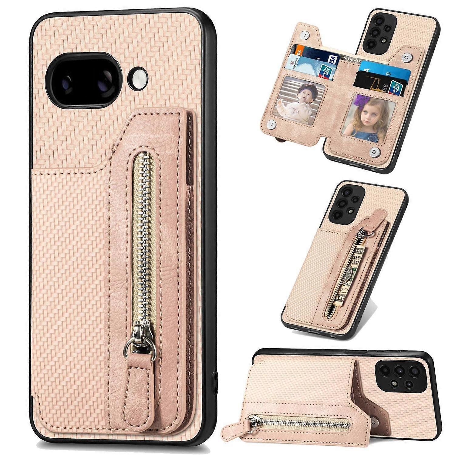 Carbon Wallet Phone Case For Google Pixel 9a