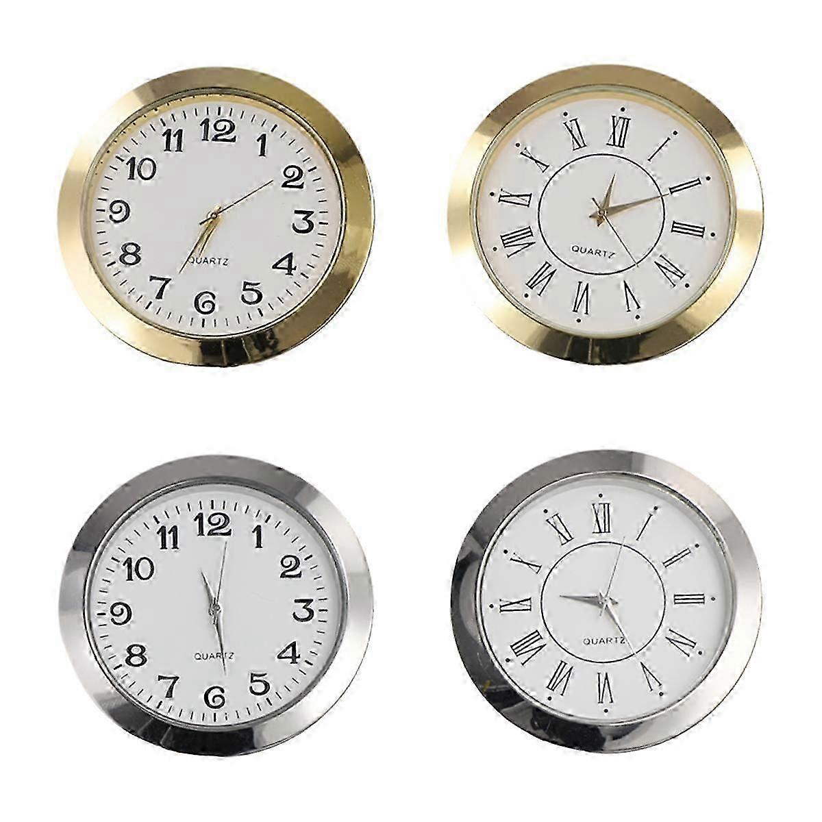 55mm Quartz Clock Retro Roman and Arabic Numbers Clock Simple Clock Accessories Inlaid Craft Clock