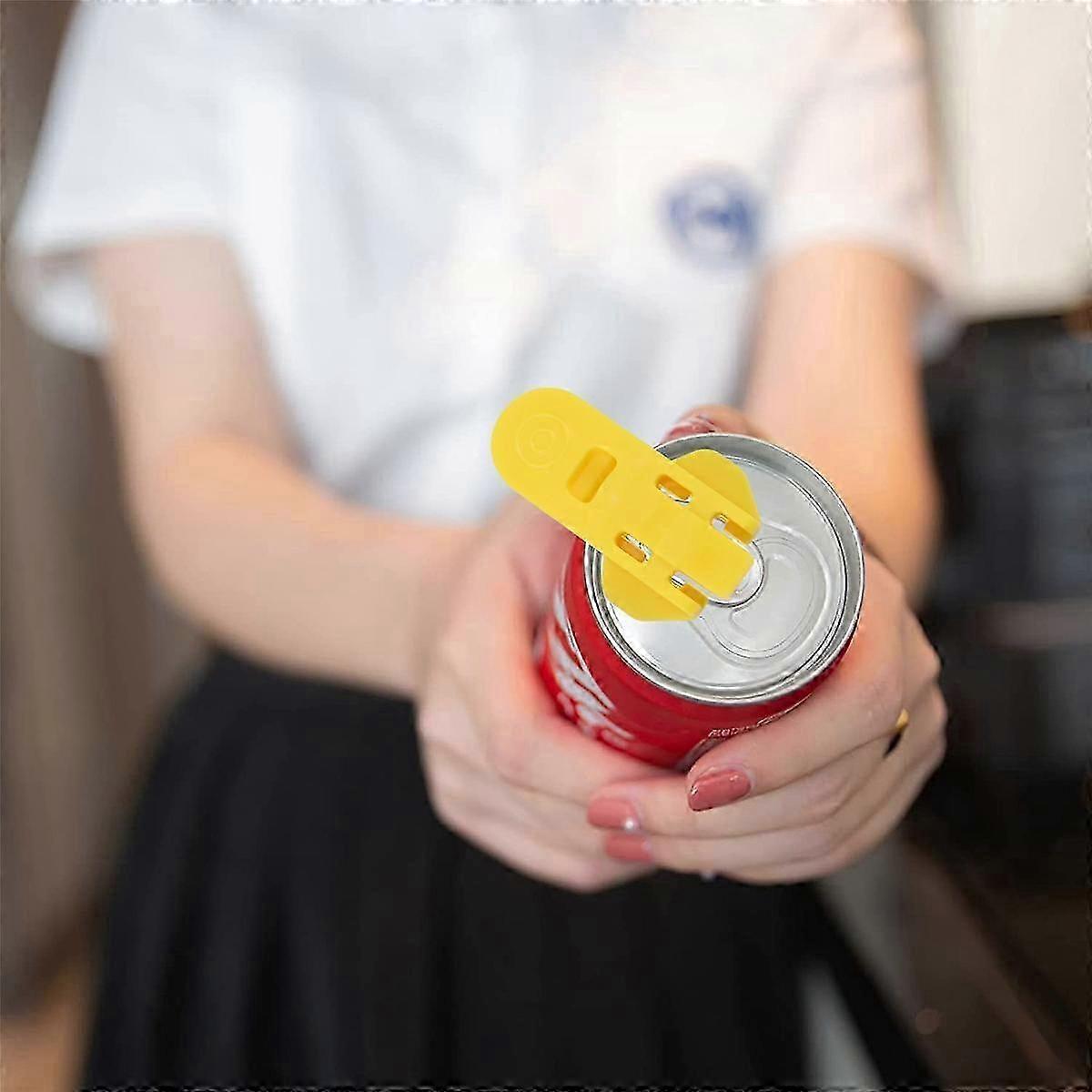 Manual Easy Can Opener, 6Pcs Color Beer Can Opener Beverage Can Protector, Premium Plastic Shields Tab Openers Edition