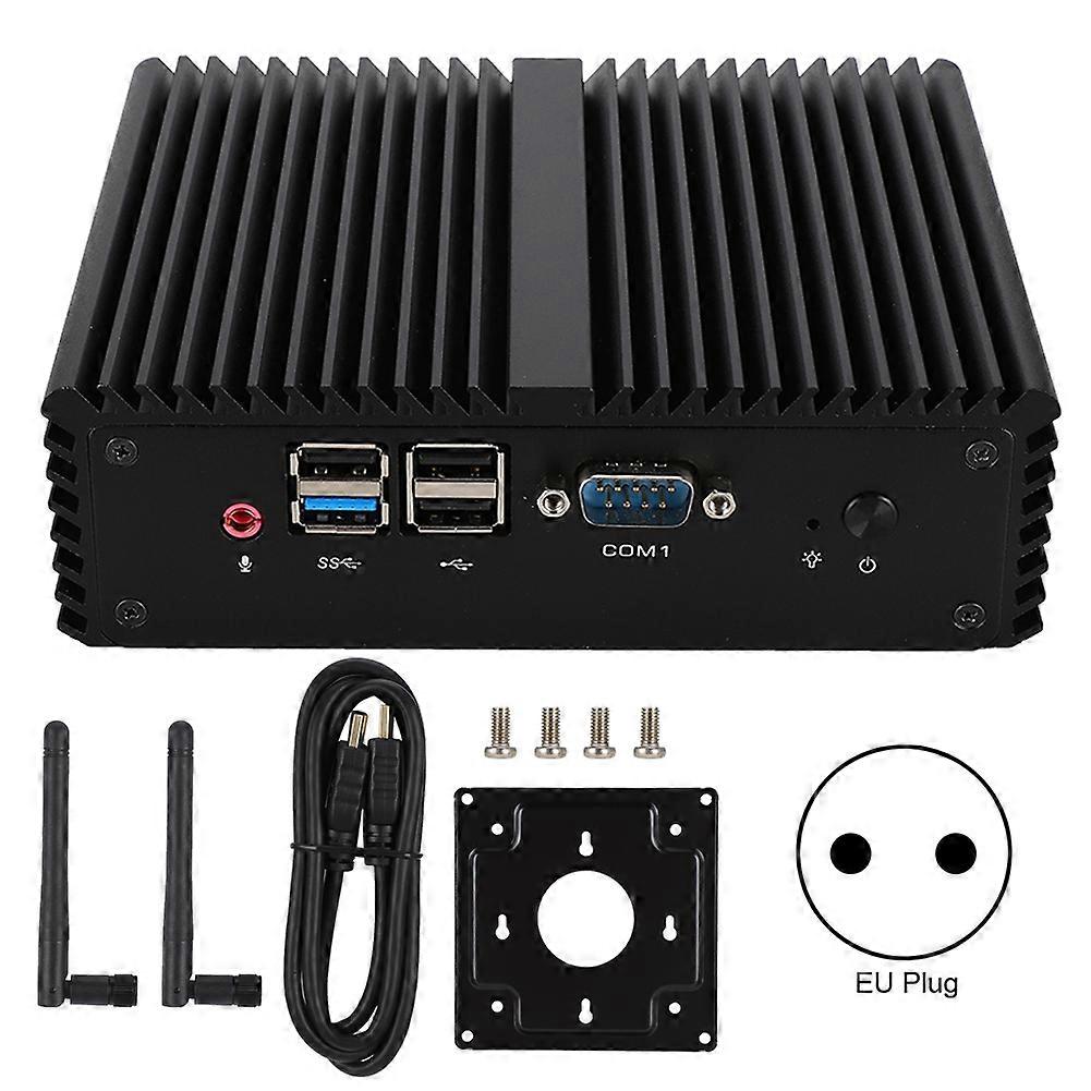 Mini PC E194 Double-Network Four-Serial All-Metal Industrial Computer Desktop for Intel 3165AC (DDR3L-4GB+64GB) (110-240V)