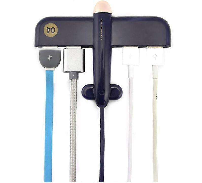 Creative Lightweight Multi Port USB Hub Aircraft Plane Shape for MacBook Mac Pro & Mini, Multiple 4 Ports Powered USB 2.0 Hub Splitter(Blue)