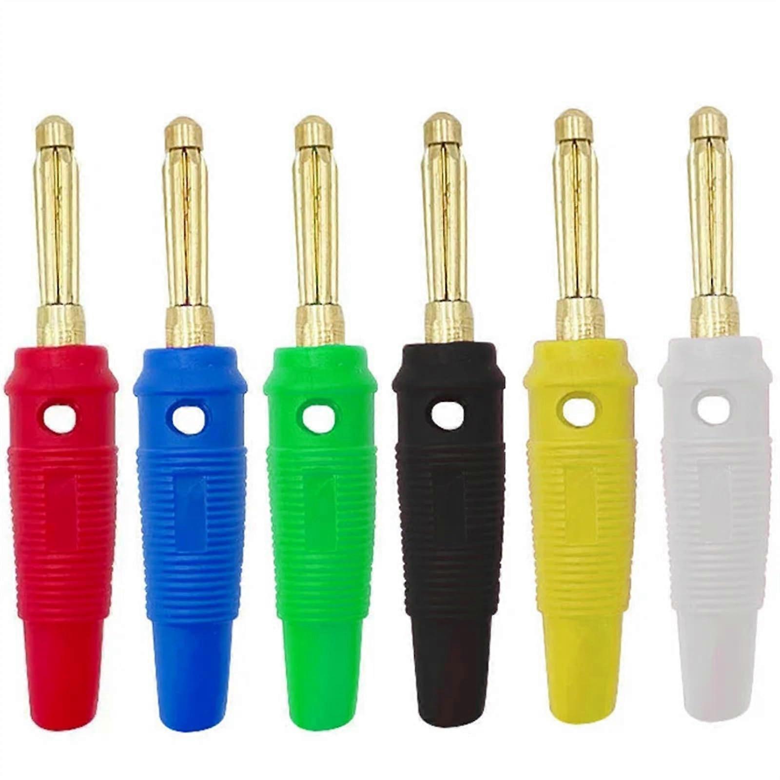 Gold Plated 4MM Banana Audio Speaker Connectors - 10Pcs Red Amplifier Binding Post Jack for Cable Terminals
