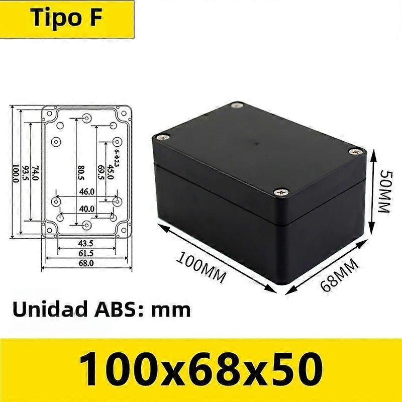 Black Outdoor Waterproof Electronic Project Box Plastic Instrument Case for Electronics Cable Connection Box Storage Box