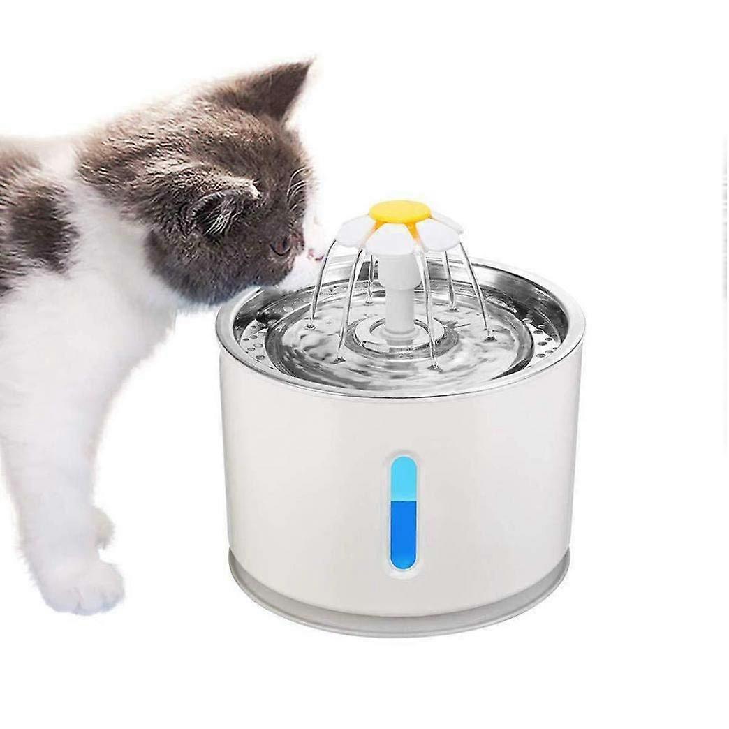 Water Dispenser for Pets, Automatic Electric Juice Dispenser with LED Light, Blue Dog Drinking Fountain, Gray Color