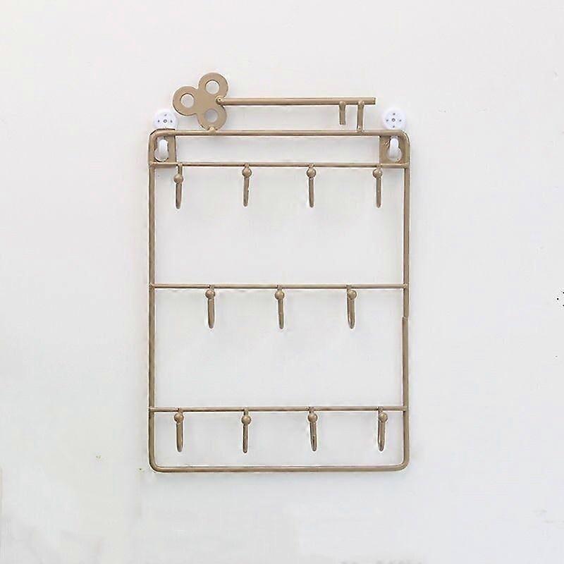 Creative Iron Three-Layer Behind The Door Storage Hook Home Decorative Wall Hook (Bronze)