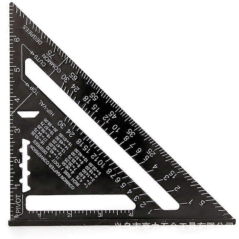 17cm Triangle Protractor Aluminum Alloy Carpenter Square Metric Triangle Professional Carpentry Angle Ruler Triangular Ruler with Protractor Measuring