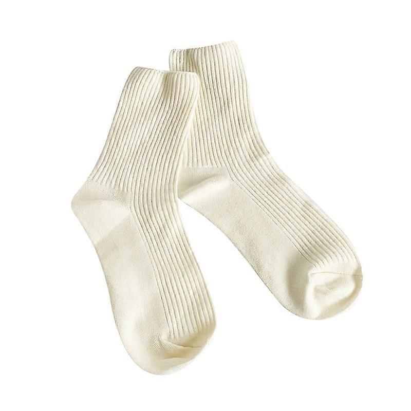 Autumn And Winter Women's Solid Color Medium Tube Socks College Long Tube Cotton Socks