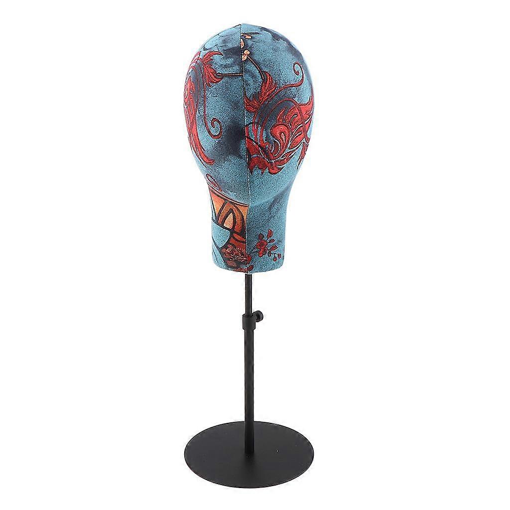 Flower Pattern Head with Adjustable Stand for Wigs Making,Styling and Display,