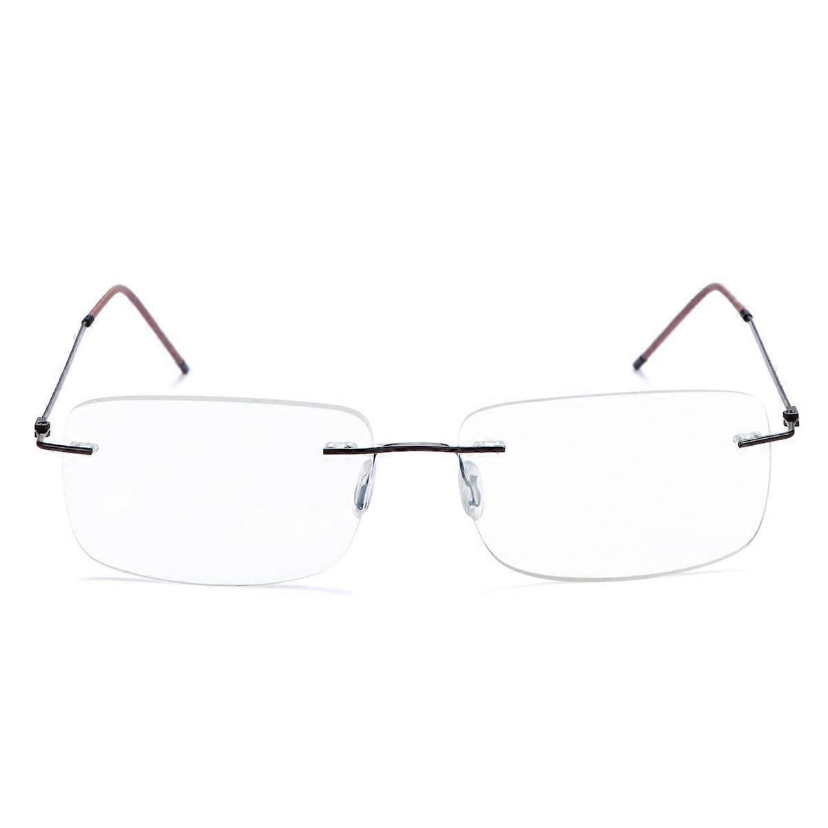 Rimless Progressive Multifocal Reading Glasses for Men and Women, Blue Light Blocking Computer Readers, No Line Design