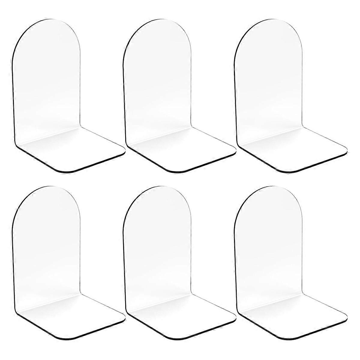 6 Acrylic Bookends for Heavy Books & Organizing