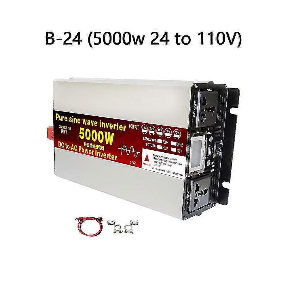 (5000W Peak 24v To 110v) 4000w/5000w Pure Sine Wave Power Inverter 12v/24v/72v Dc To 110v Ac, Lcd Display, Multiple Protections, High Efficiency Js