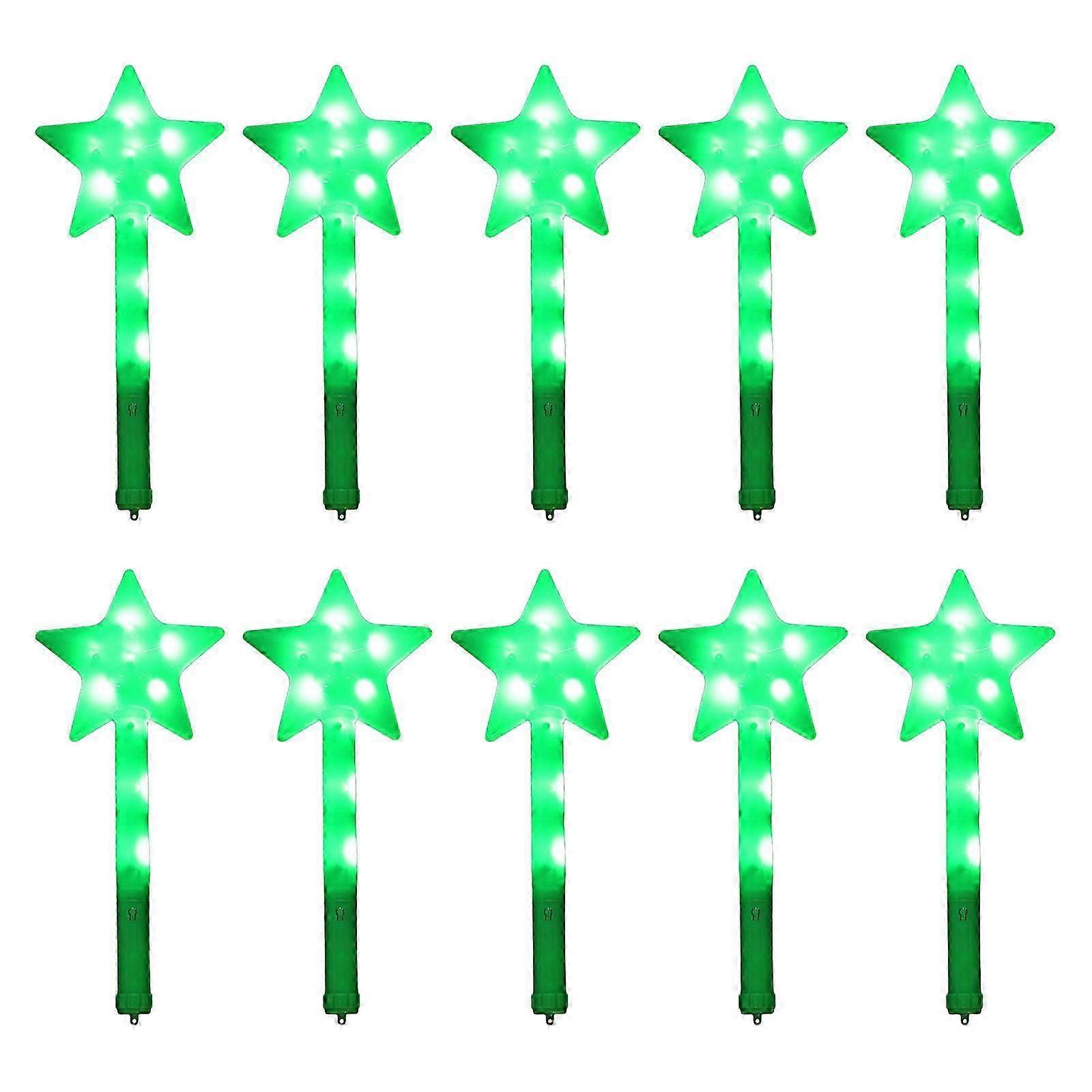10 قطع وامض العصي LED ستار عصا متوهجة عصا المرحلة لعبة مهرجان الحزب تضيء الجنية العصا البالغات الفتيات حزب لصالح الأخضر