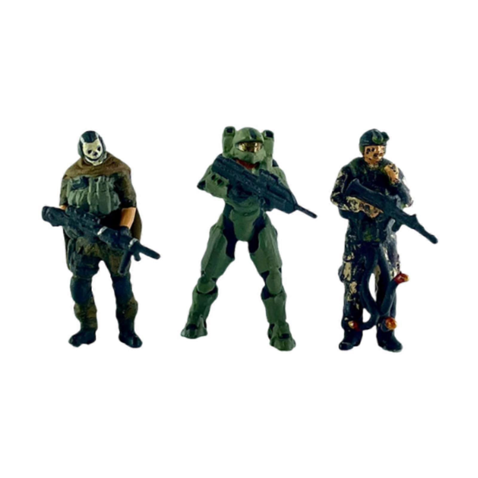 3Pcs 1/64 Mini Figure Miniature Game Character for Model Train DIY Projects