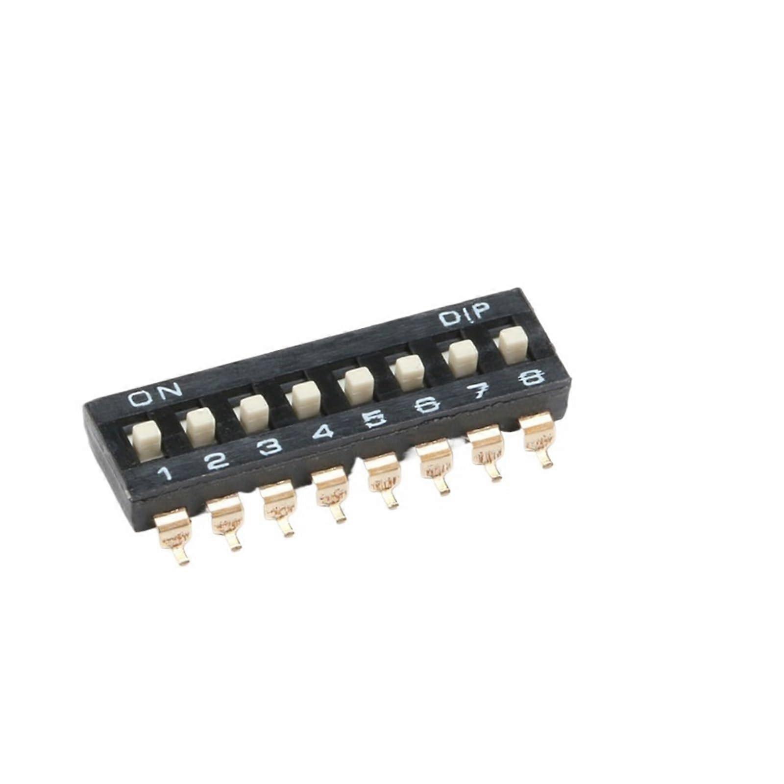 10/5Pcs Patch DIP Switch 8PIN Direct Dial The Code Switch 8P Toggle Switch Quick Module SMD 2.54mm Pitch Black(10pcs)