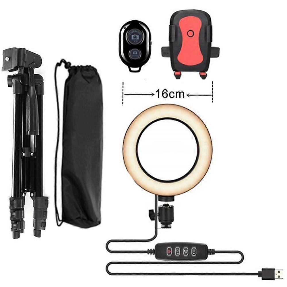 Ring Light|16Cm Dimmable Ring Light + Bracket + Bluetooth Controller + Phone Clip