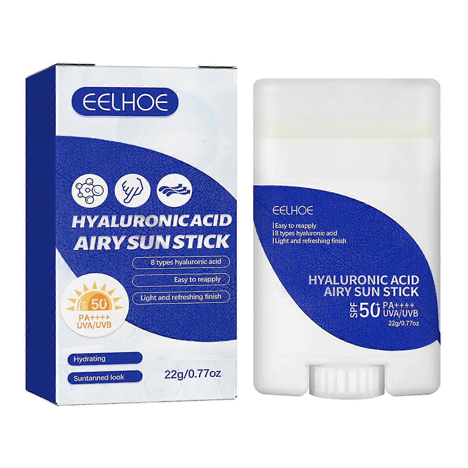 Stick Solaire Aéré à l’acide hyaluronique SPF50+ Pa++++ Crème solaire aqueuse à l’acide hyaluronique naturel pour tous les types de peau 2025