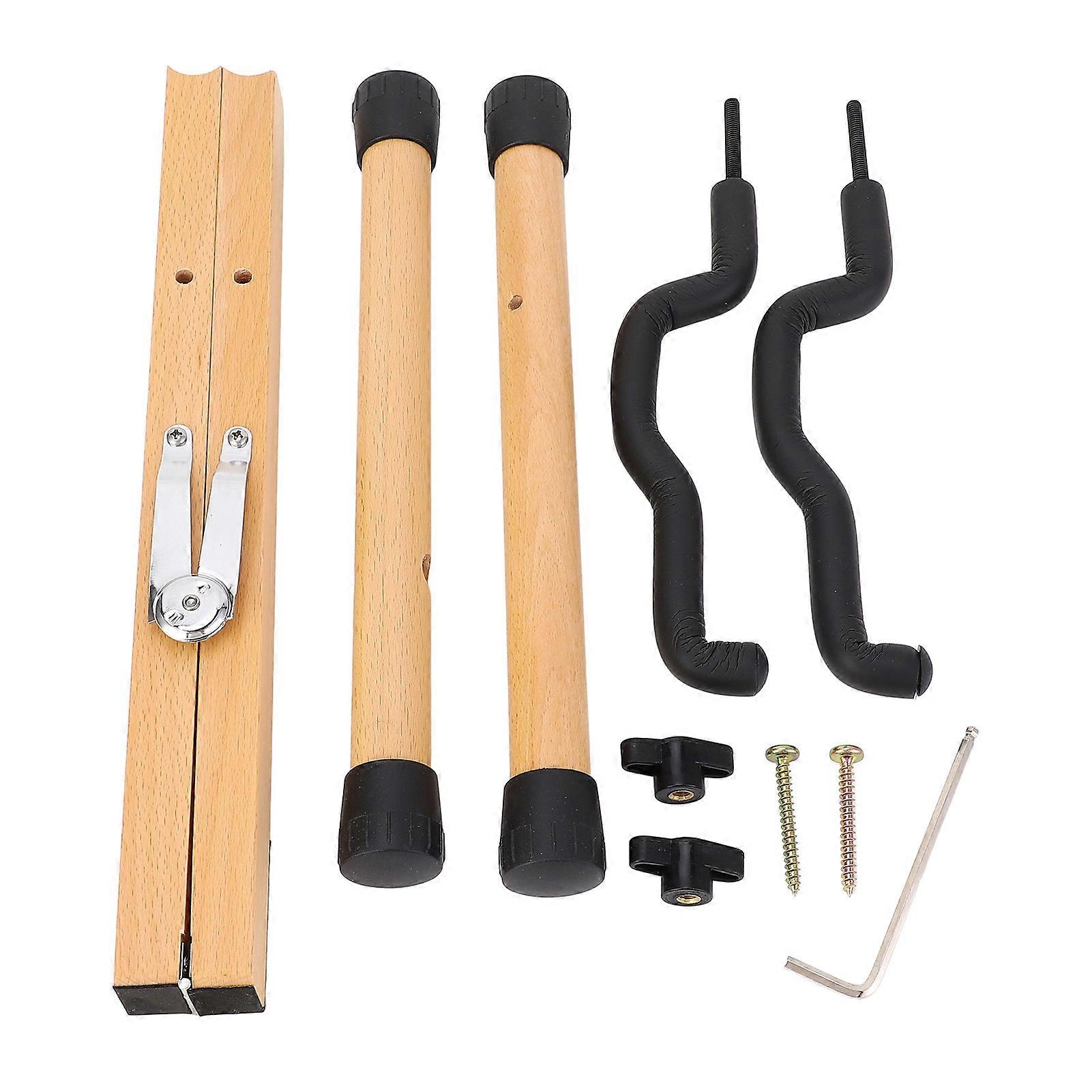 Folding Guitar Floor Stand Detachable Wooden String Instrument Support Holder for Acoustic Electric Bass Pipa