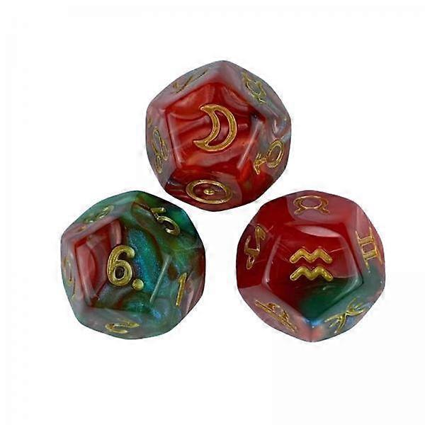 6x3Pcs Astrology Dice Polyhedral Dice Multisided Dice Constellation Dice Acrylic