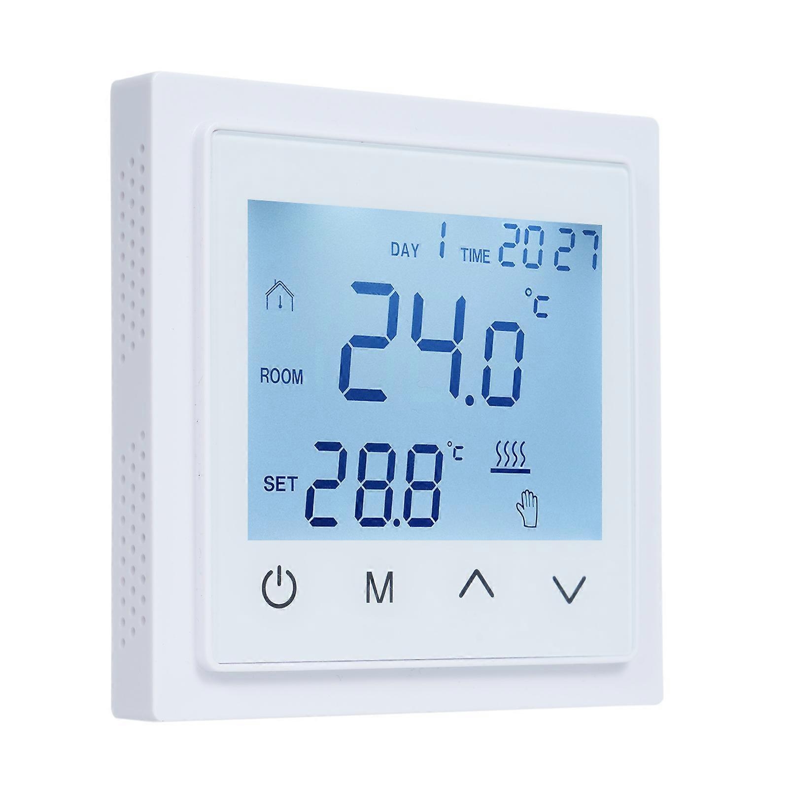 Intelligent Digital Display Thermostat 16A Floor Heating Temperature Controller with LED Touch Screen NTC Temperature Sensor Temperature Switching 85