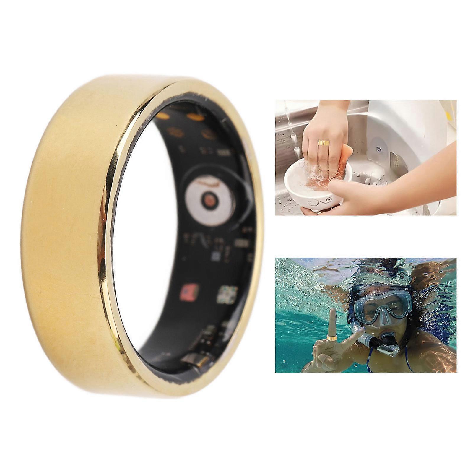 スマートヘルスリング軽量睡眠モニタリングステップカウントフィットネスヘルストラッカーリングゴールデンUS 9 64mm