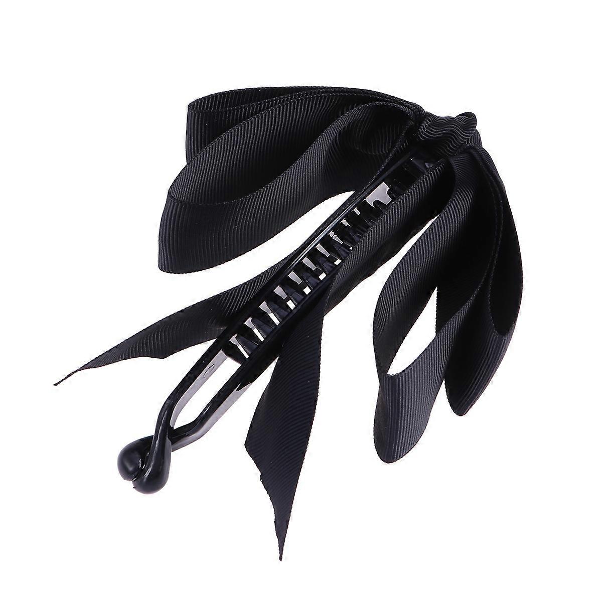 Secure Claw Hair Barrette with Ribbon Bowknot, Adds