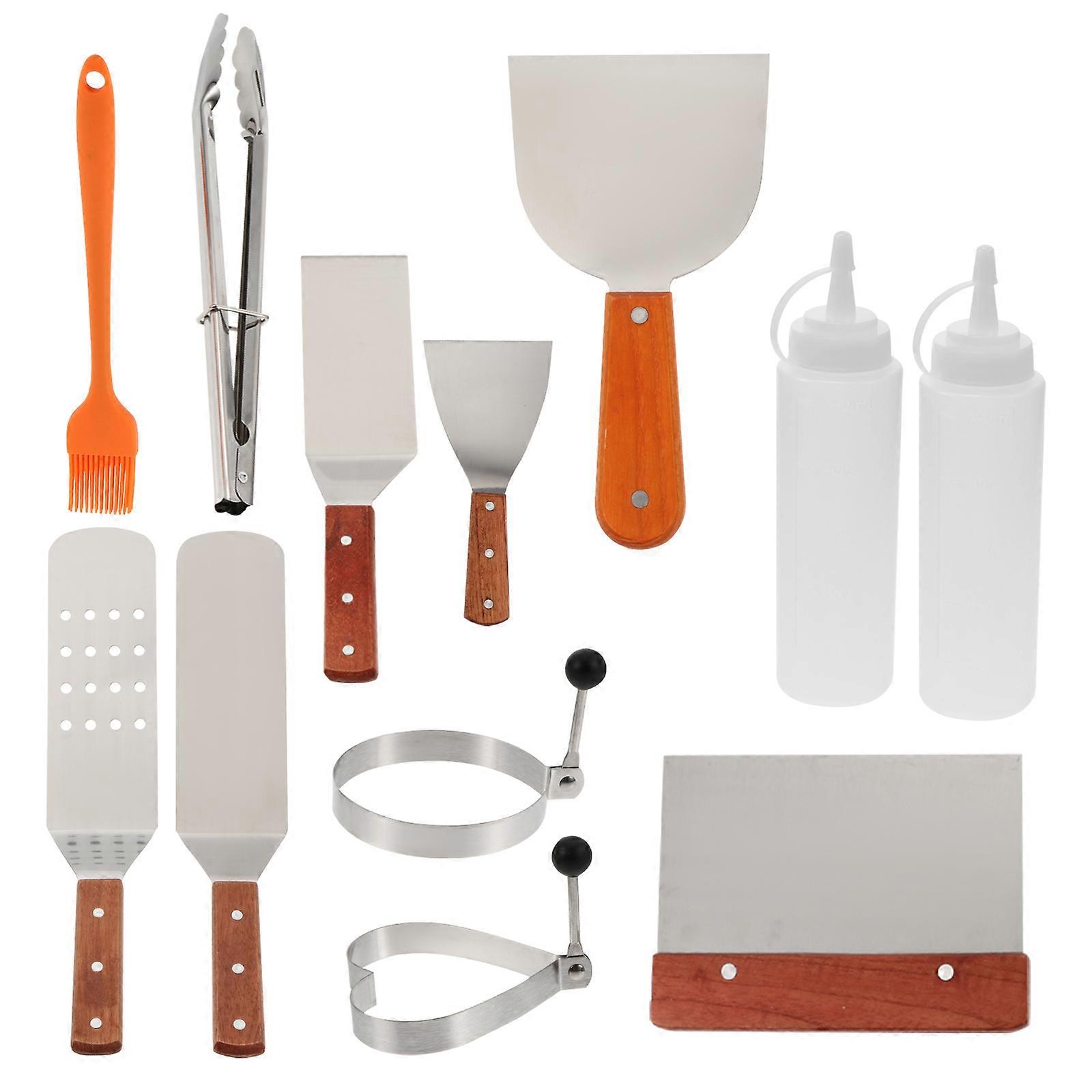 Practical BBQ Kit with 12pcs Stainless Steel Tools for Outdoor Use and Assorted Color