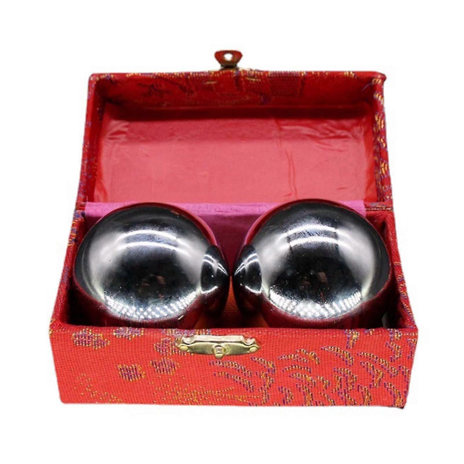 Chinese Baoding Balls Hollow/Solid Health Exercise Massage Balls with Carry Case for Hand Therapy Exercise-Yvan