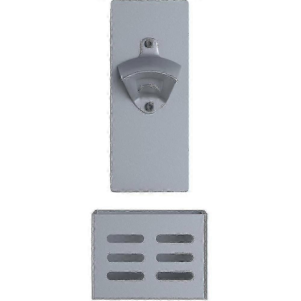 キャップキャッチャー付きウォールマウント磁気ボトルオープナー、取り外し可能なビールオープナーラック