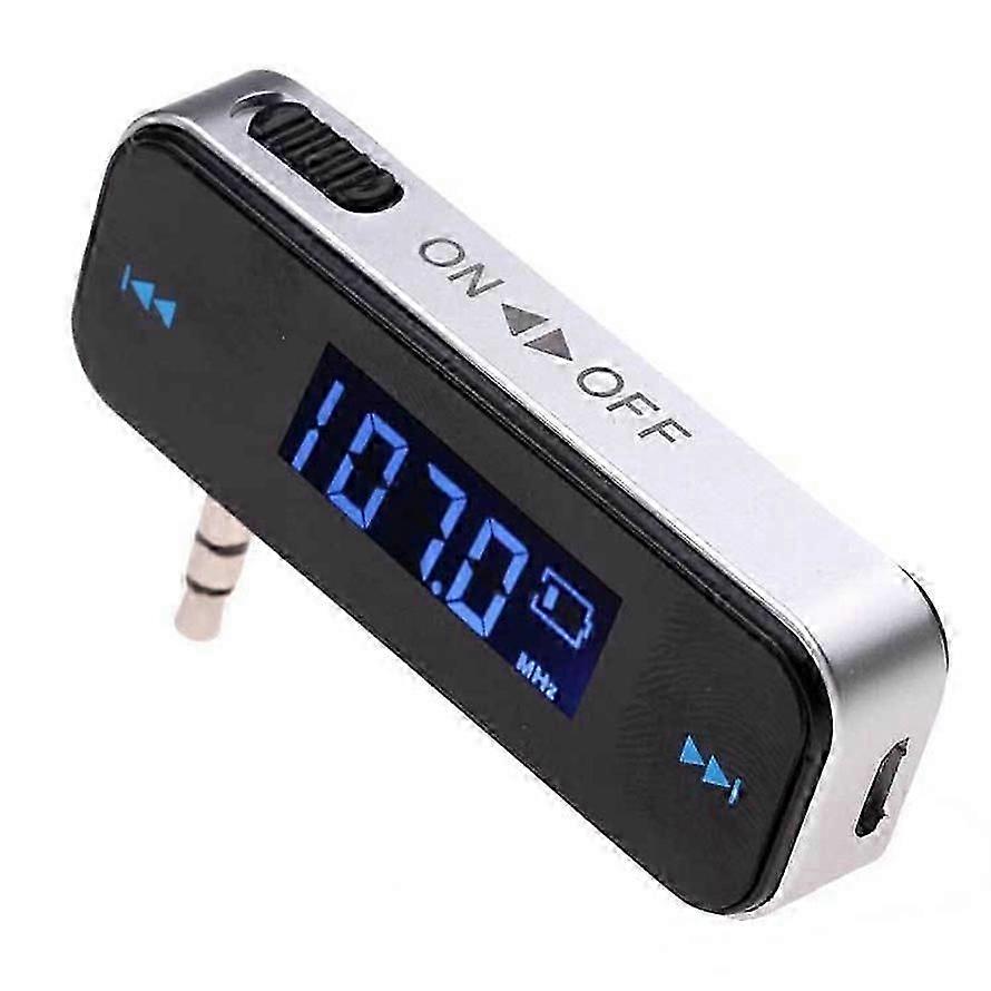 Car FM Transmitter with LCD Display, Wireless Bluetooth & 3.5mm AUX Audio Adapter for Mobile Phones in Vehicles