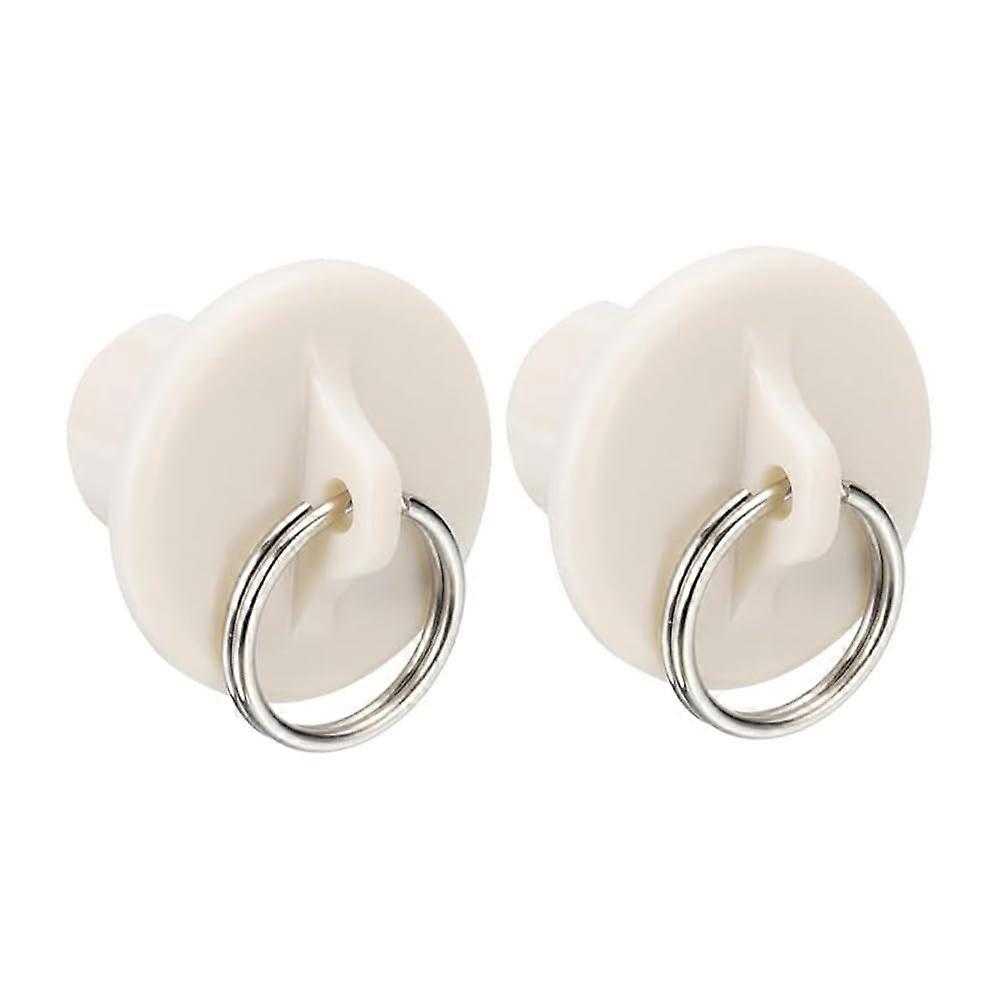 2 pieces 0.71 inch curtain plug replacement with pull ring for roller blind rod, beige