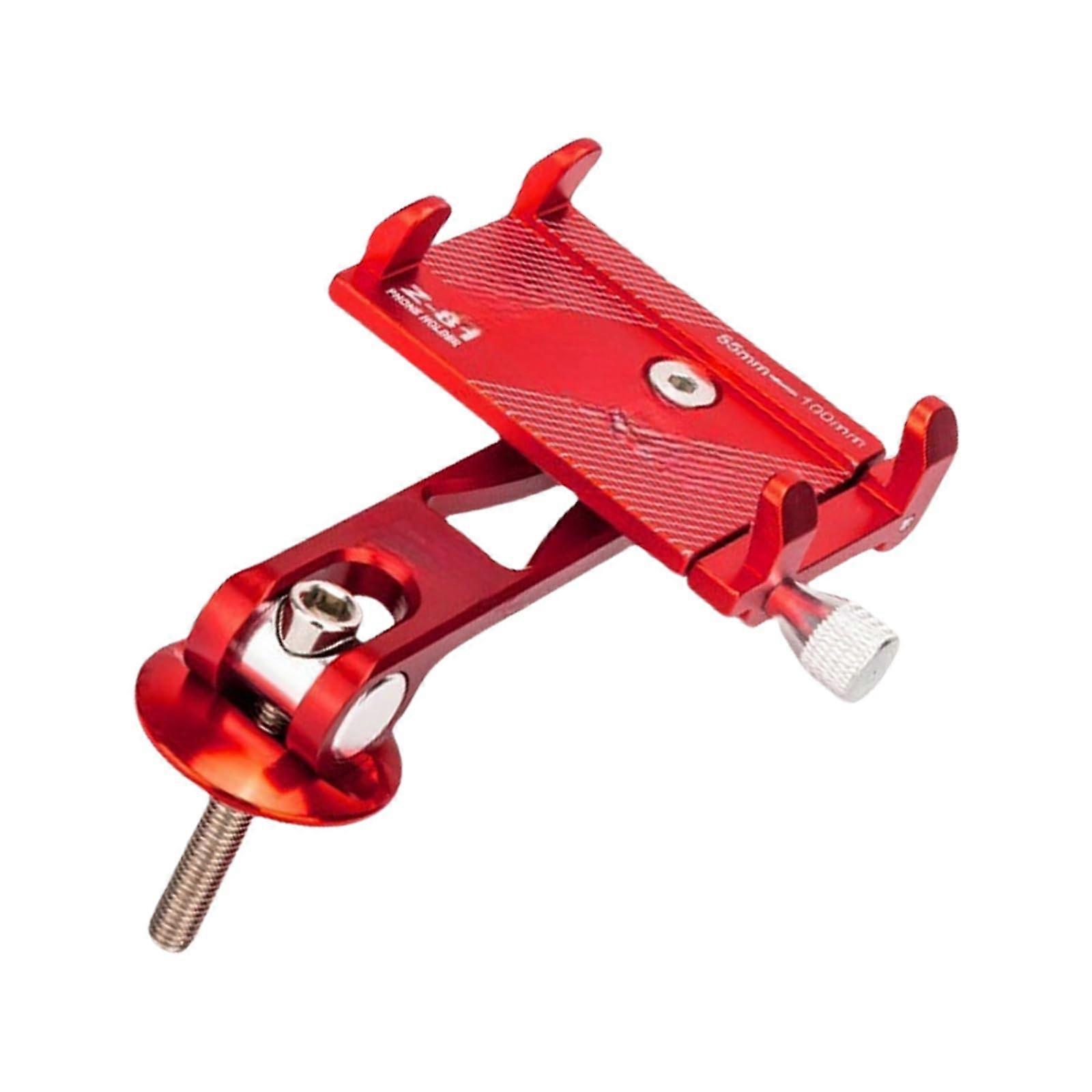 Aluminum Alloy Bike Mount, Adjustable Non-Slip Bicycle Holder, Compatible with Various Handlebar Sizes, Red