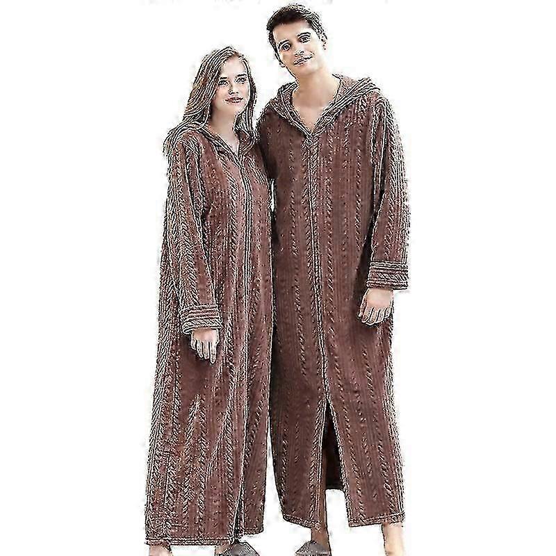 Womens Fleece Warm Robe,Cozy Fluffy Long Bathrobe