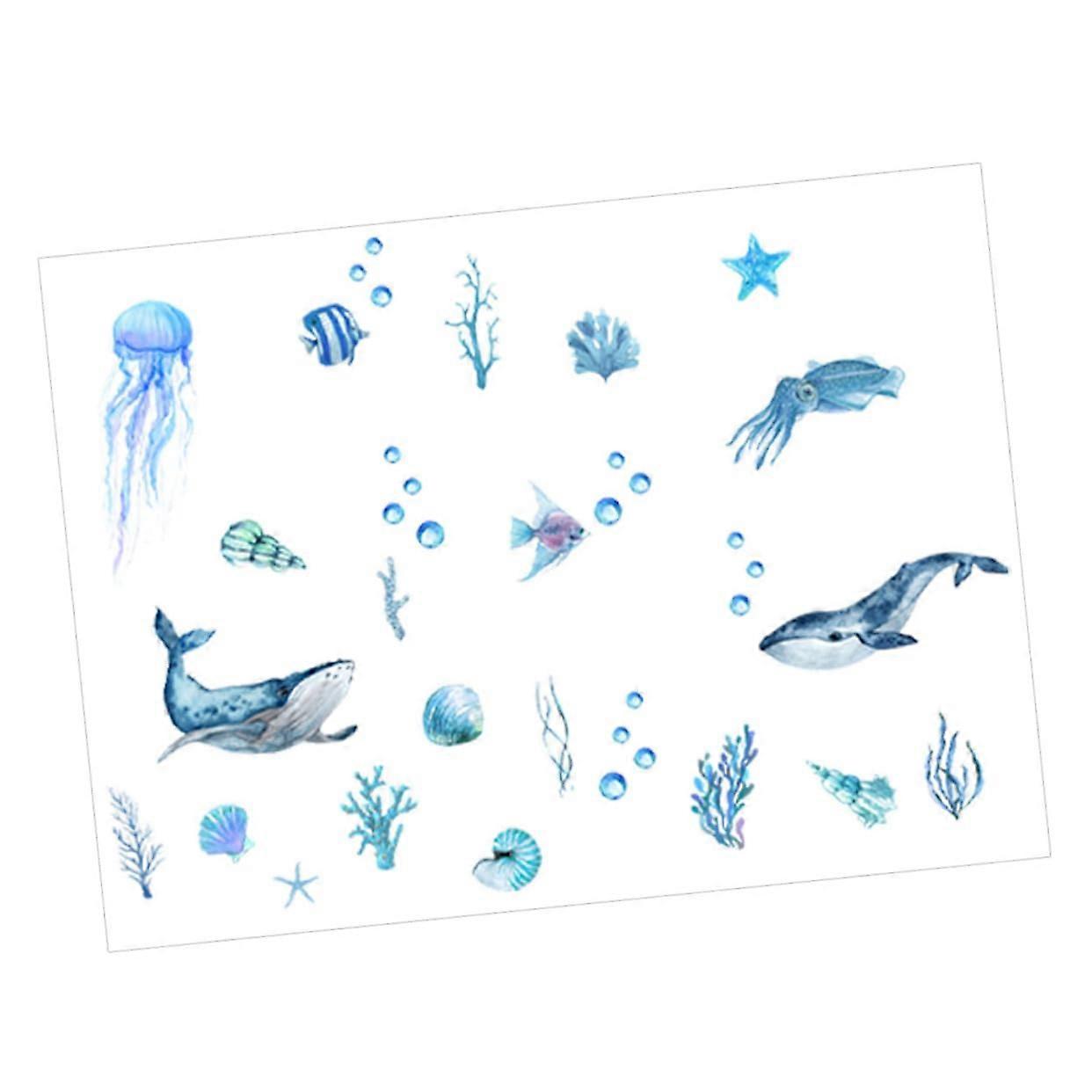 Bathroom Wall Stickers Set for Kids Fun Bath Decor Waterproof Removable Adhesive Prints