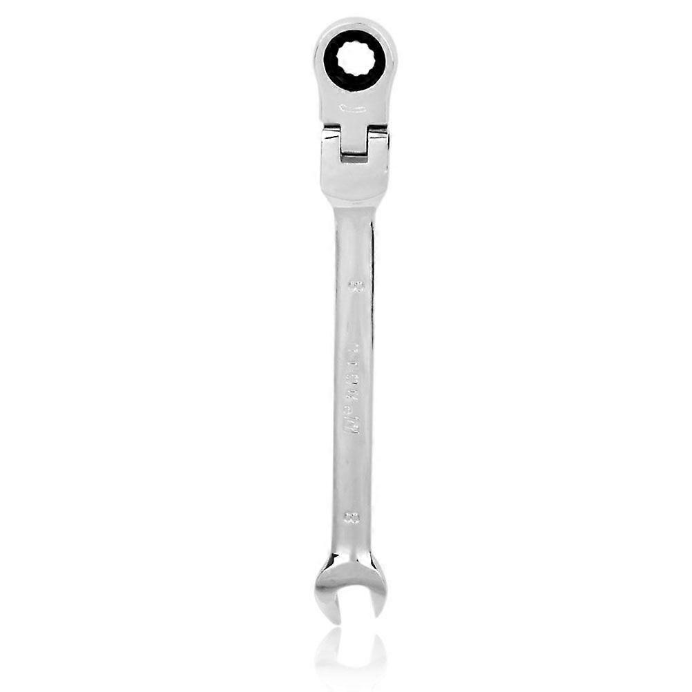8mm Flexible Head Ratchet Combination Wrench Spanner (Silver)