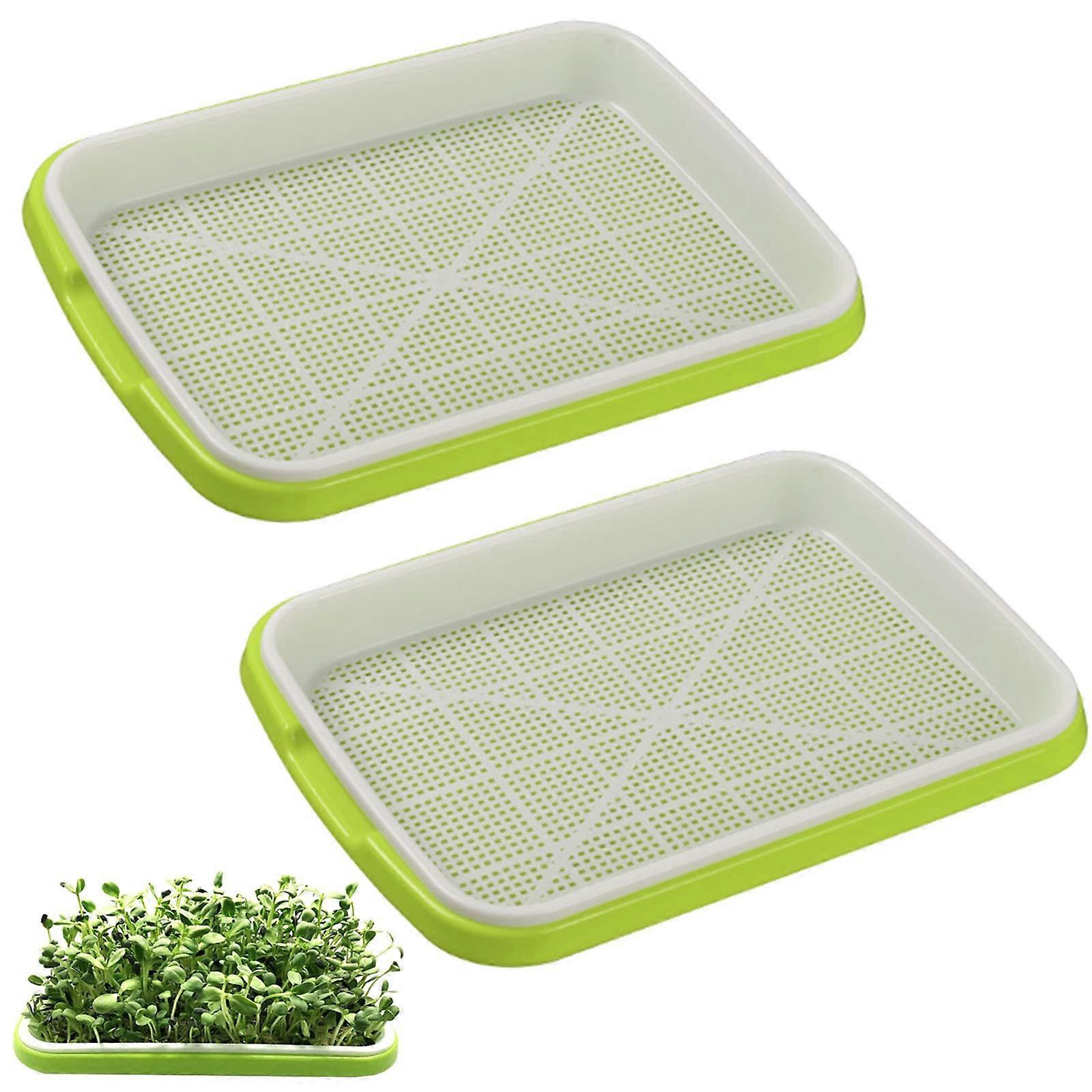 Seed Germination Tray Plastic Seedling Sprout Trays for Home and Garden Mini Greenhouse for Efficient Germination Pack of 2