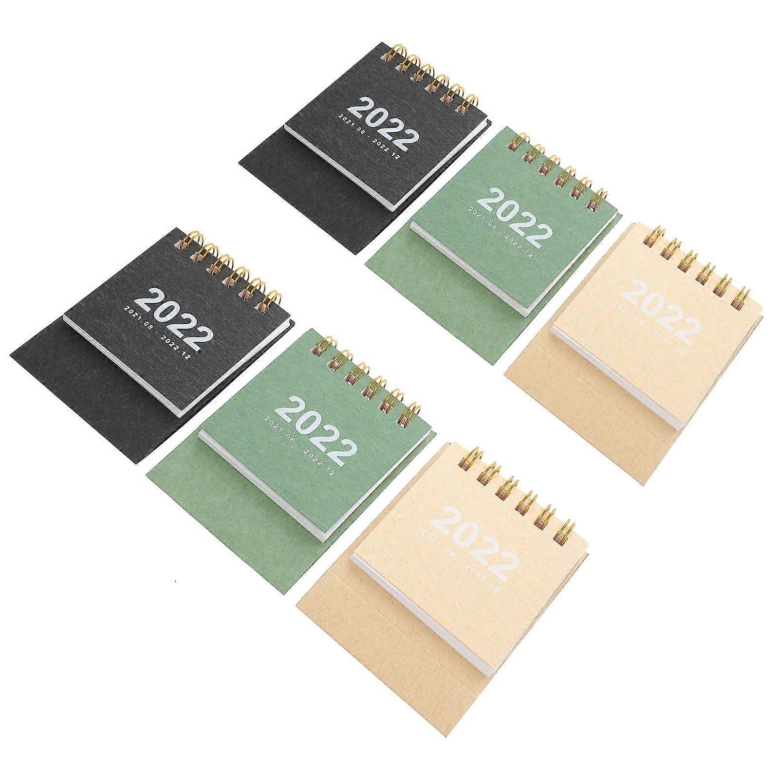 Desk Calendar Mini Desk Calendar Desktop Ornaments Office Use 8.8X6.5X0.6CM Scheduling 6Pcs