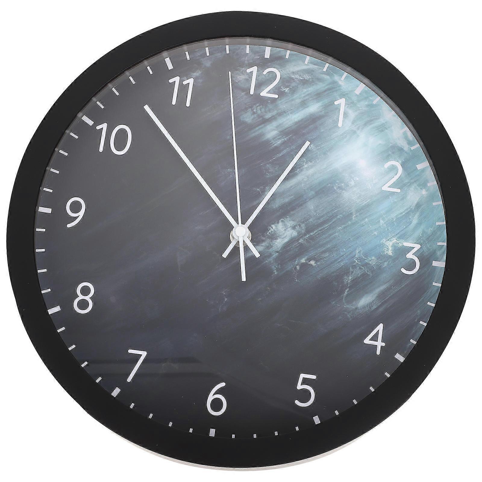 Silent Wall Clock Sound Motion Sensor Bedroom Decor Plastic Material Round Shape 30x30CM 1Pcs